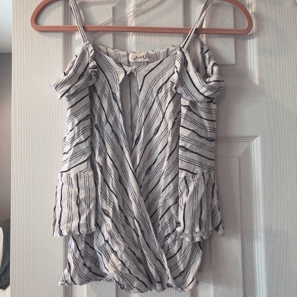 Striped off the shoulder shirt